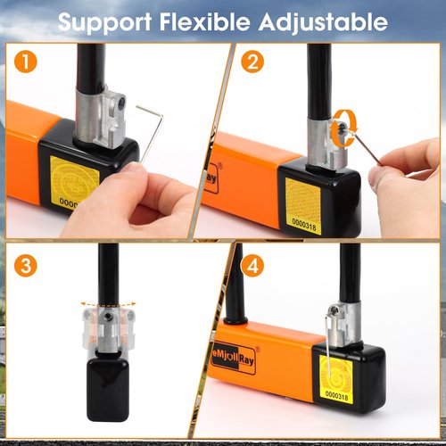 eMjollRay Heavy Duty ‌U Lock‌ for ‌Electric Scooter, Bicycle, Folding Bike‌ -‌10mm x 4ft Security Cable Lock‌ with ‌Keyed Lock & Keychain‌ -Durable Anti-Theft Protection‌ for ‌Outdoor Activities ‌