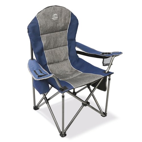 LANMOUNTAIN Camping Chairs for Adults,High Back Folding Camp Chair with Cup Holder and Cooler Bag,Heavy Duty Outdoor Lawn Chairs,Perfect for Camping,Hiking,Picnics,and Beach Trips,Blue