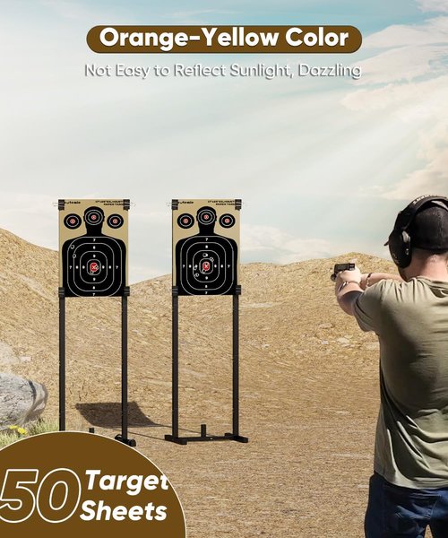 Koutemie Shooting Targets — 10 Pack 17 X 25 Inch Paper Silhouette Splatter Targets for Range for Handguns, Rifles, Pistols, Airguns, BB Guns, Pellet Guns