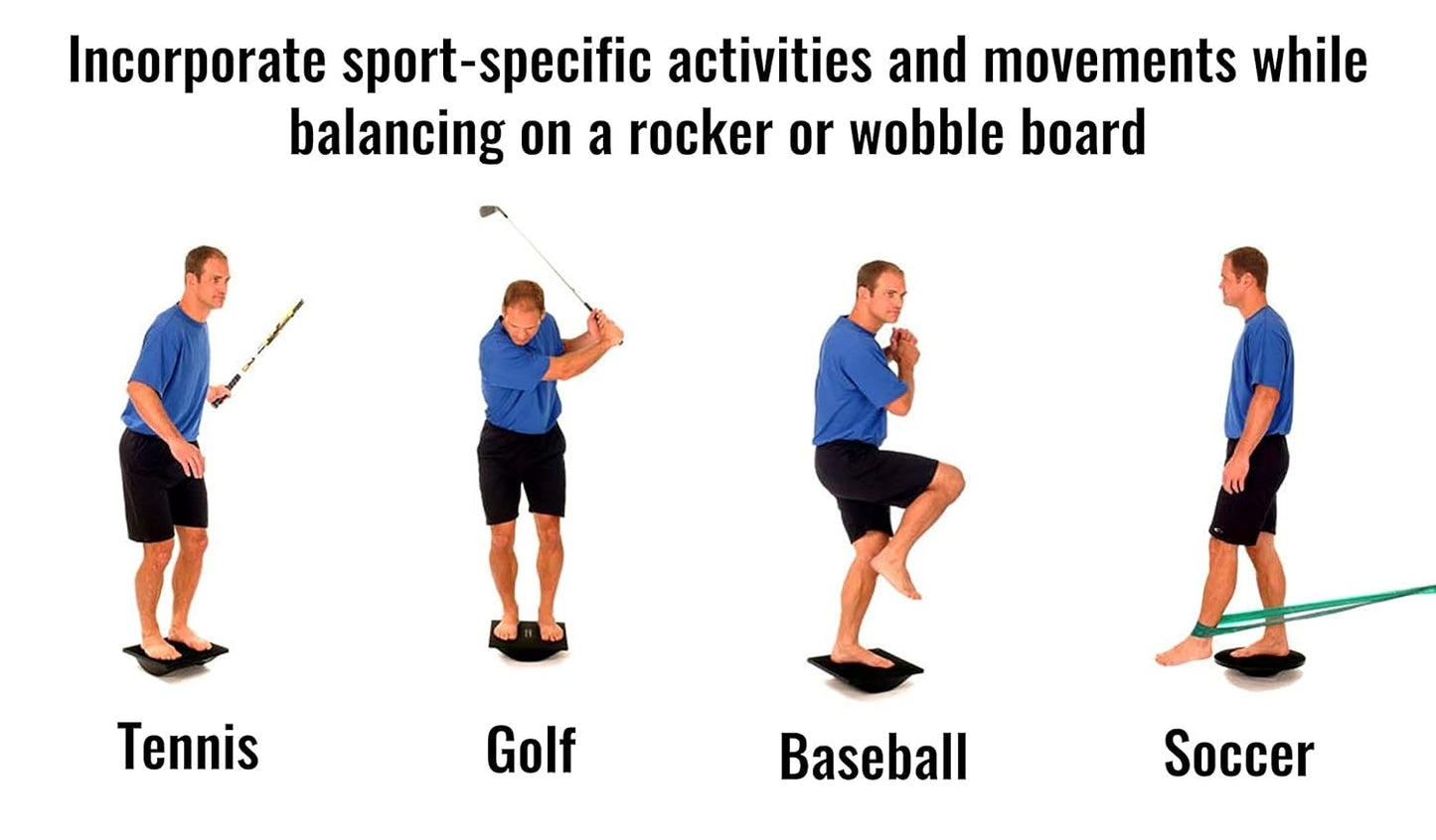 THERABAND Rocker Board Stability and Balance Trainer, Lateral Balance Board for Physical Therapy, Core Strengthening, Injury Rehabilitation, Agility Improvement, Coordination Exercise, & Surf Training