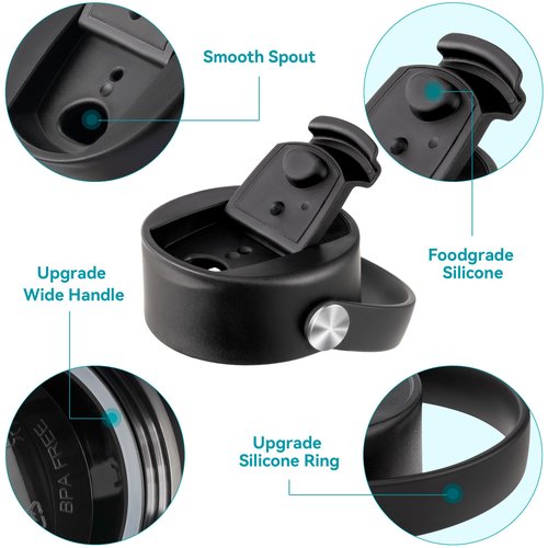 Soledea Flip lid for Hydro Flask Wide Mouth 32 40 oz with Flexible Handle, Replacement Coffee Lid for Hydro Flask, Simple Modern, ThermoFlask and More 12 oz-64 oz Water Bottles