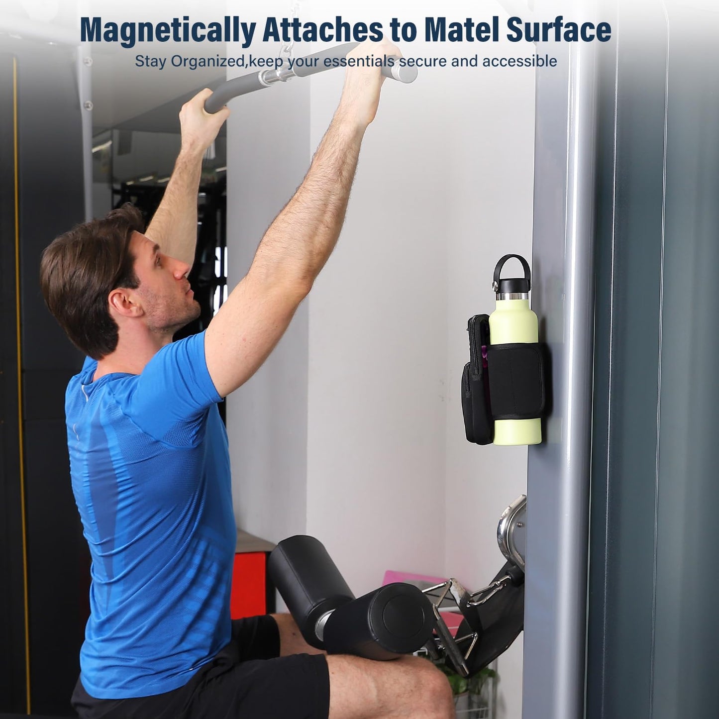 AUPET Magnetic Gym Water Bottle Holder - Gym accessories for men Women,Magnet Bottle Cup Carrier Phone Bag Sleeve Pouch Purse (Purple Butterfly, S(fit 16-25oz bottle))