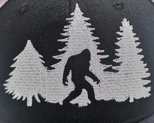 Bigfoot Gifts for Men Women, Wild Big Foot Mesh Trucker Hat, Embroidered Adjustable Sasquatch Snapback Baseball Cap, Birthday Decorations for Hunting Hiking Camping Fishing (Black)