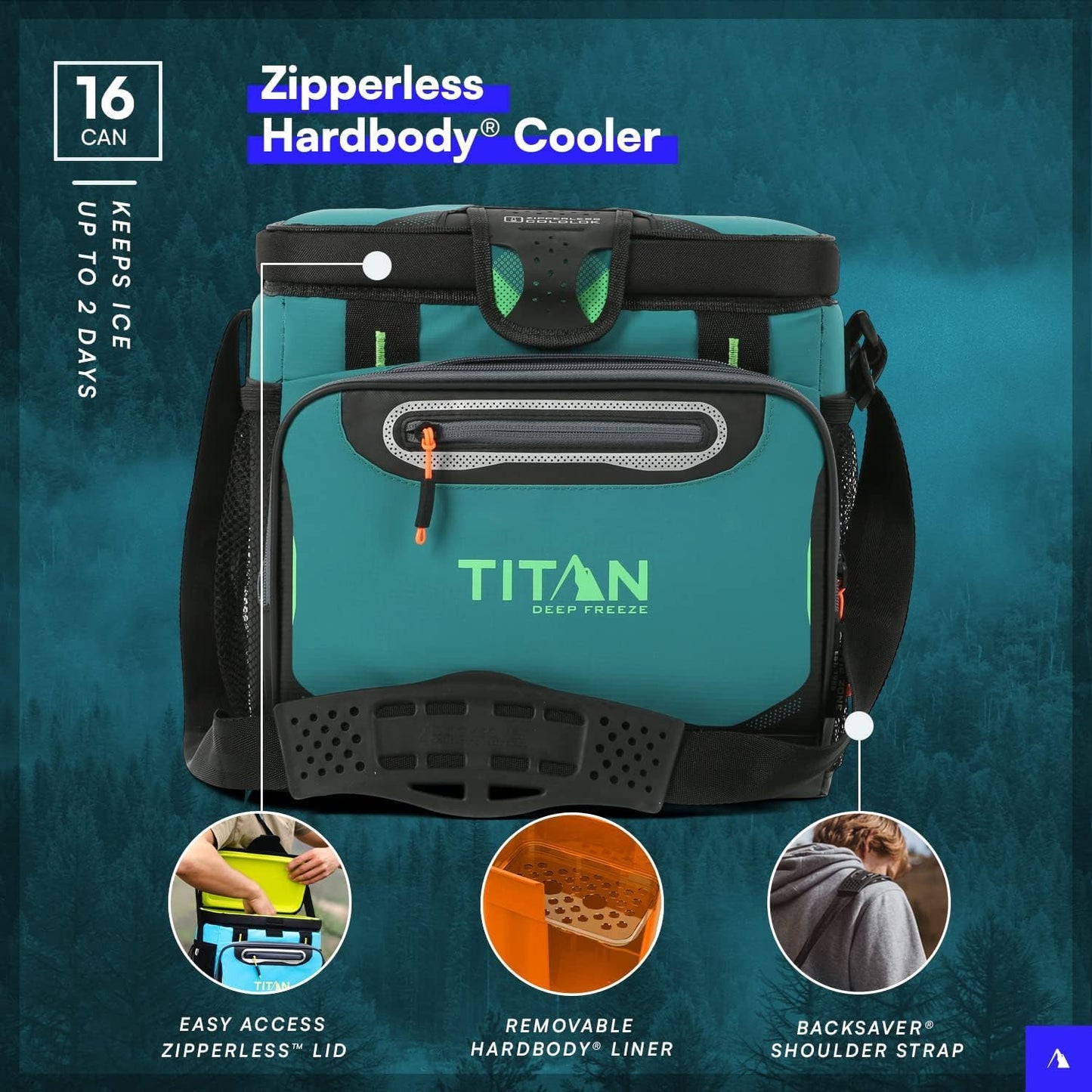 Titan by Arctic Zone 30 Can Zipperless Soft Cooler with HardBody Liner