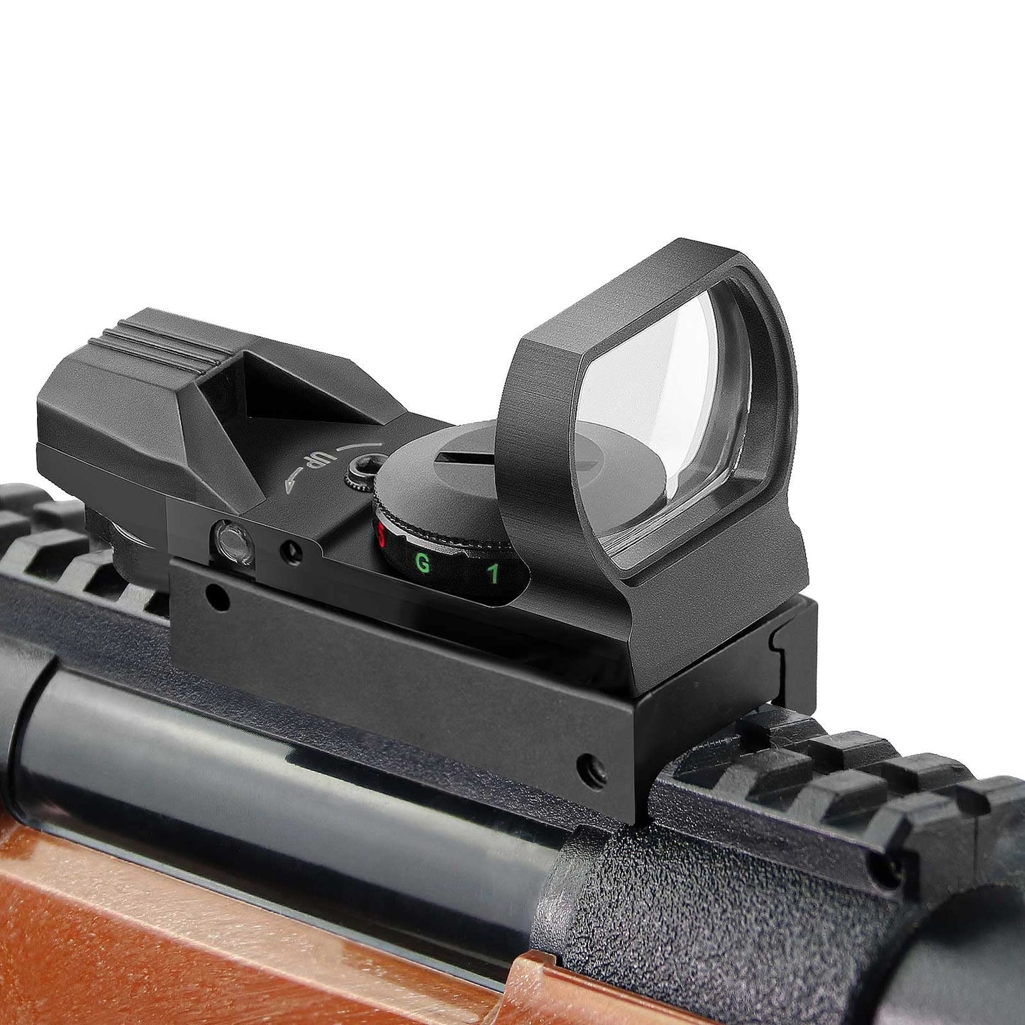 Beileshi Reflex Sight,Adjustable 4 Reticle Styles 5 Brightness Settings Red Green Dot Sight with 20mm Rail Mount