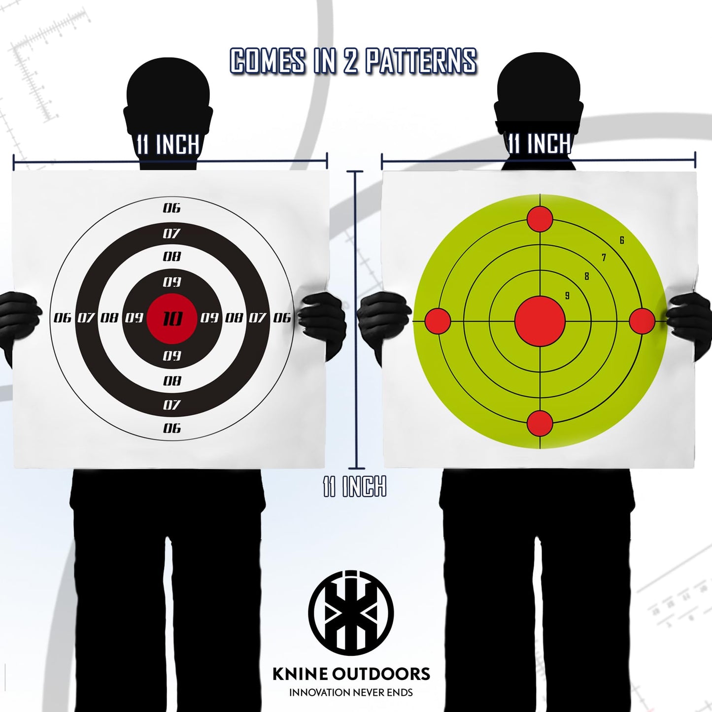 KNINE OUTDOORS Pellet Bullet Trap, 100 Pack 11" X 11" Bullseye Paper Targets, Pellet Gun Targets for Backyard, Bullet Box (Bullet Trap) (Bullet Trap)
