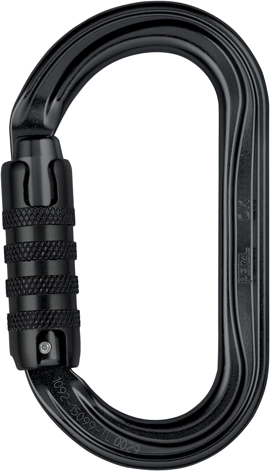 PETZL, OK Carabiners, Black, TRIACT-Lock