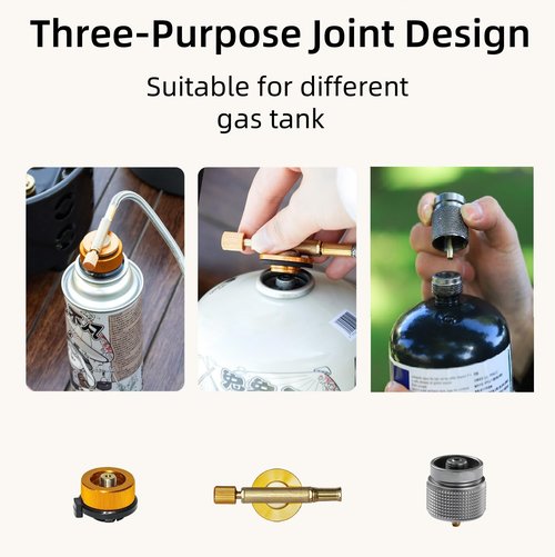 Husyop 3 in 1 Portable Windproof Camping Stove Gas Cooking Burner, 21000W Propane Burners with Piezo Ignition and Carrying Bag for Outdoor Backpacking Picnic Hiking