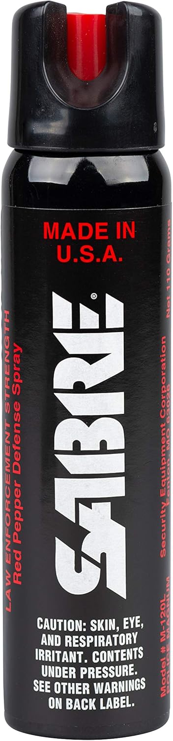 SABRE Magnum 120 3-In-1 Defense Spray, 35 Bursts, 12-Foot (4-Meter) Range, Triple Protection Formula Contains Pepper Spray, CS Military Gas and UV Marking Dye, Extra Large 92.4 Gram Canister