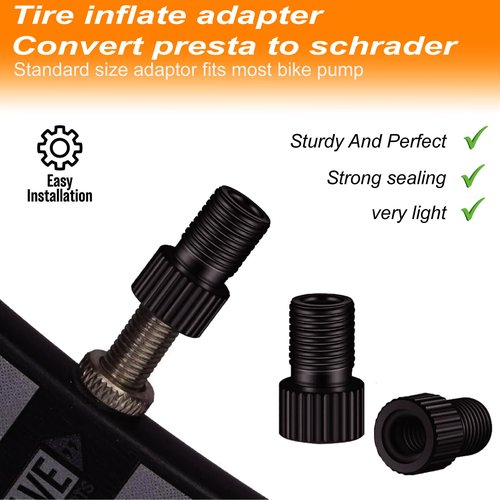 VANSIHO Aluminum Presta to Schrader Converter Car Valve Adapter Bicycle Bike Tube Pump Air Compressor Tools 5pcs (Green)