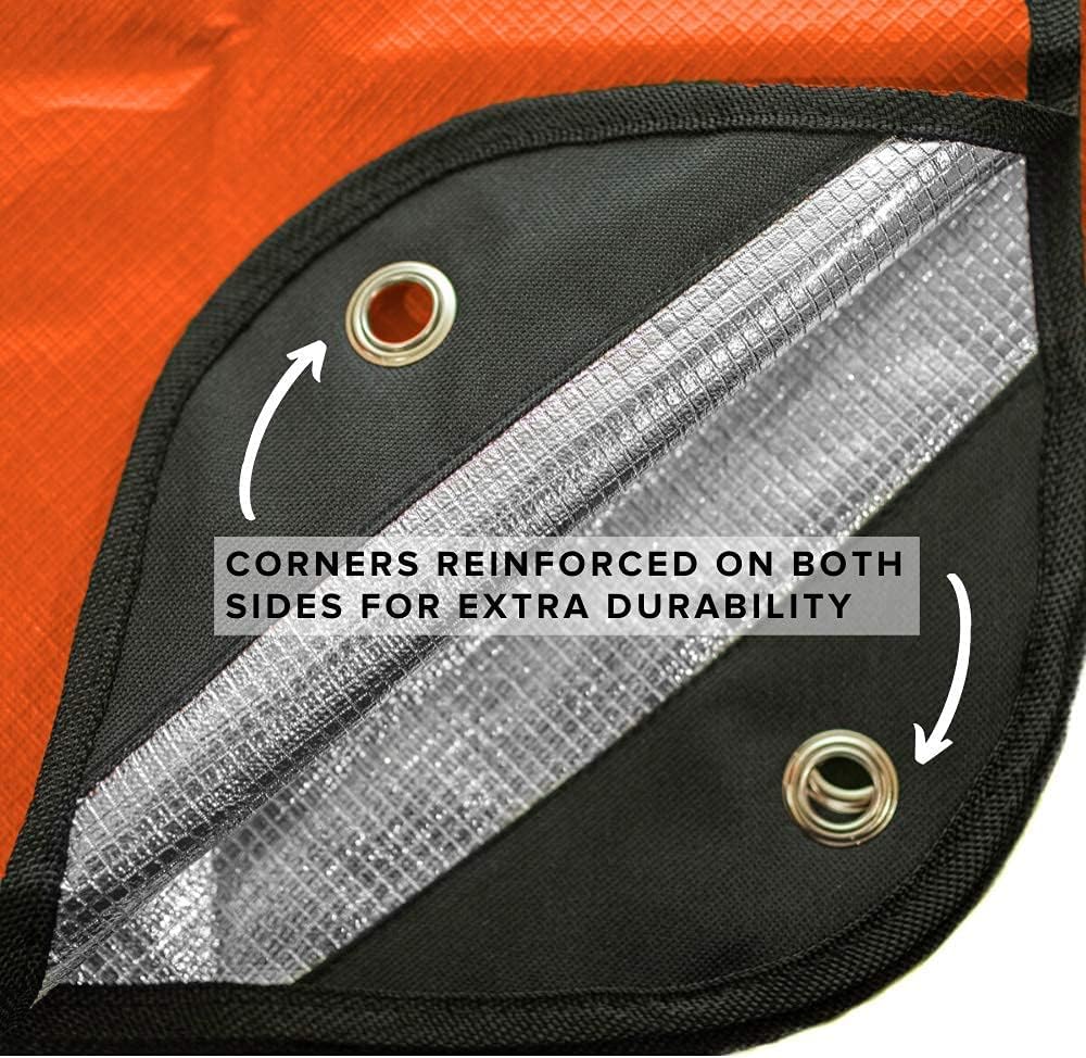 Arcturus Insulated Tarp | Reusable Heavy Duty Thermal Survival Blanket – 60 x 82 inches, Reflects 90% Body Heat, Waterproof, Windproof, 3-Layer Design, Reinforced Grommets, Olive Green