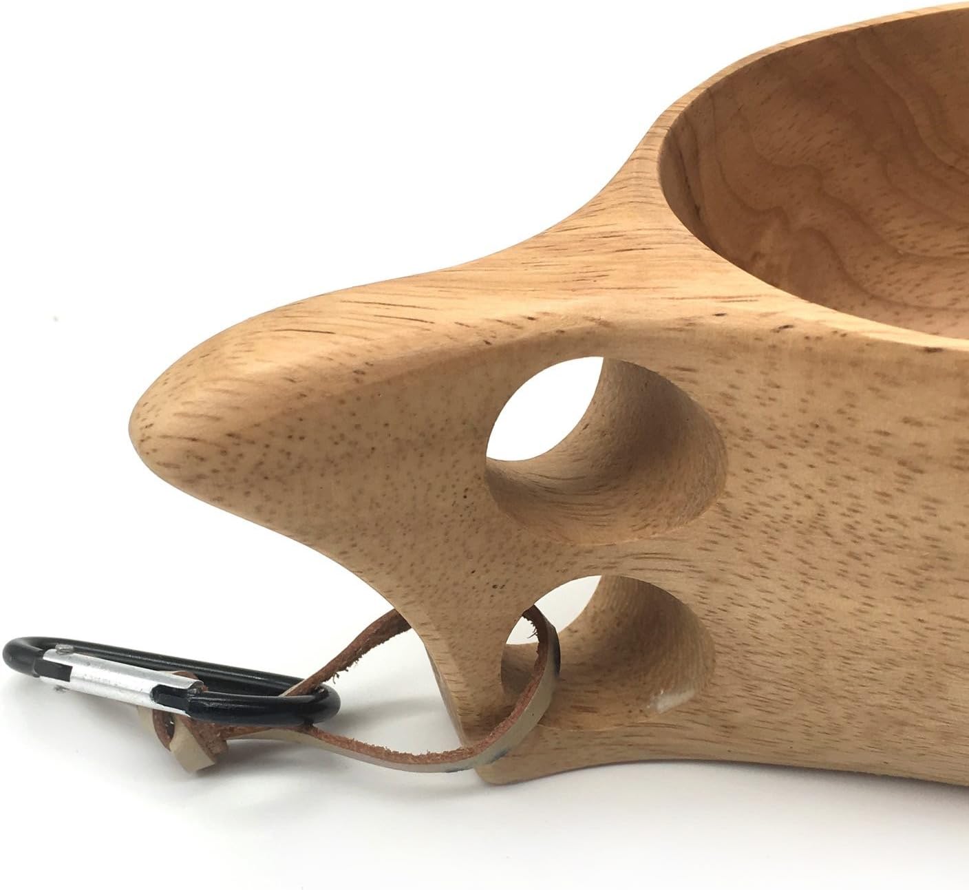 Nordic Style Handmade Finnish Kuksa Ancient Lapland Finland Style Wooden Cup (Classic-2 Holes)