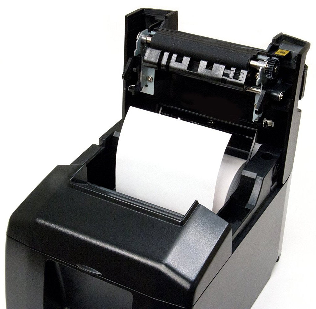 Star Micronics TSP654IIBi2 Bluetooth Thermal Monochrome Receipt Printer with Auto Connect for iOS, Auto-cutter, and External Power Supply - Gray