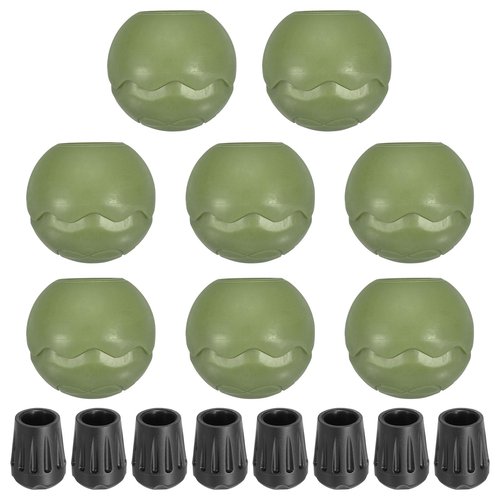 PATIKIL 0.55 Inch Chair Feet Replacement, 8 Pack TPE Outdoor Camping Chair Leg Tips Ball Cap Folding Chair Legs Floor Protectors Stability on Rugged Fit for 0.55"(14mm) Chair Feet, Green