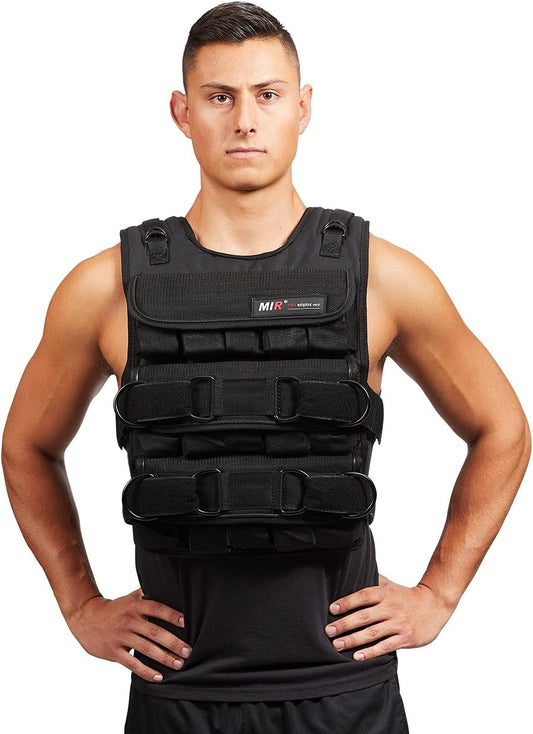 MIR PRO Weighted Vest With Zipper Option 45lbs - 90lbs Solid Iron Weights