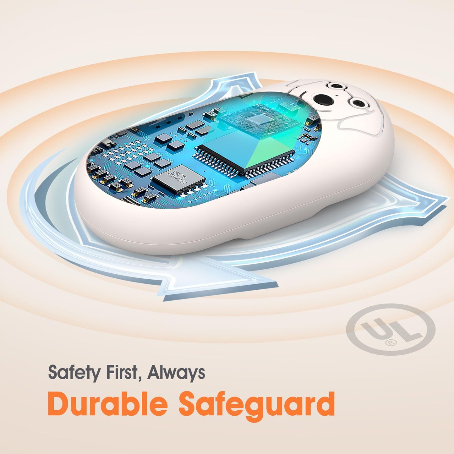 Hand Warmers, 2 Pack 6000mAh Rechargeable Hand Warmer for Outdoors, for Men Women, White