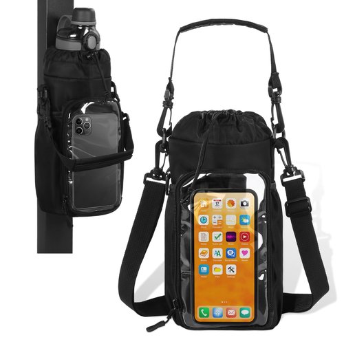 BALAPET Magnetic Gym Bag, Magnetic Bottle Bag Sling Bag, Magnetic Crossbody Gym Bag for Gym with Strap & Phone Pockets for Men Women, Travel, Work, and Sports(black)