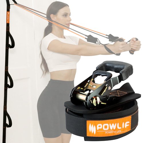 Door Anchor for Resistance Bands with Ratchet Tightener, Door Anchor Straps with 6 Anchor Points (Fits 6-7.7ft Doors), Portable Exercise Band Door Anchor for Home Workouts (Anchor Strap Only)