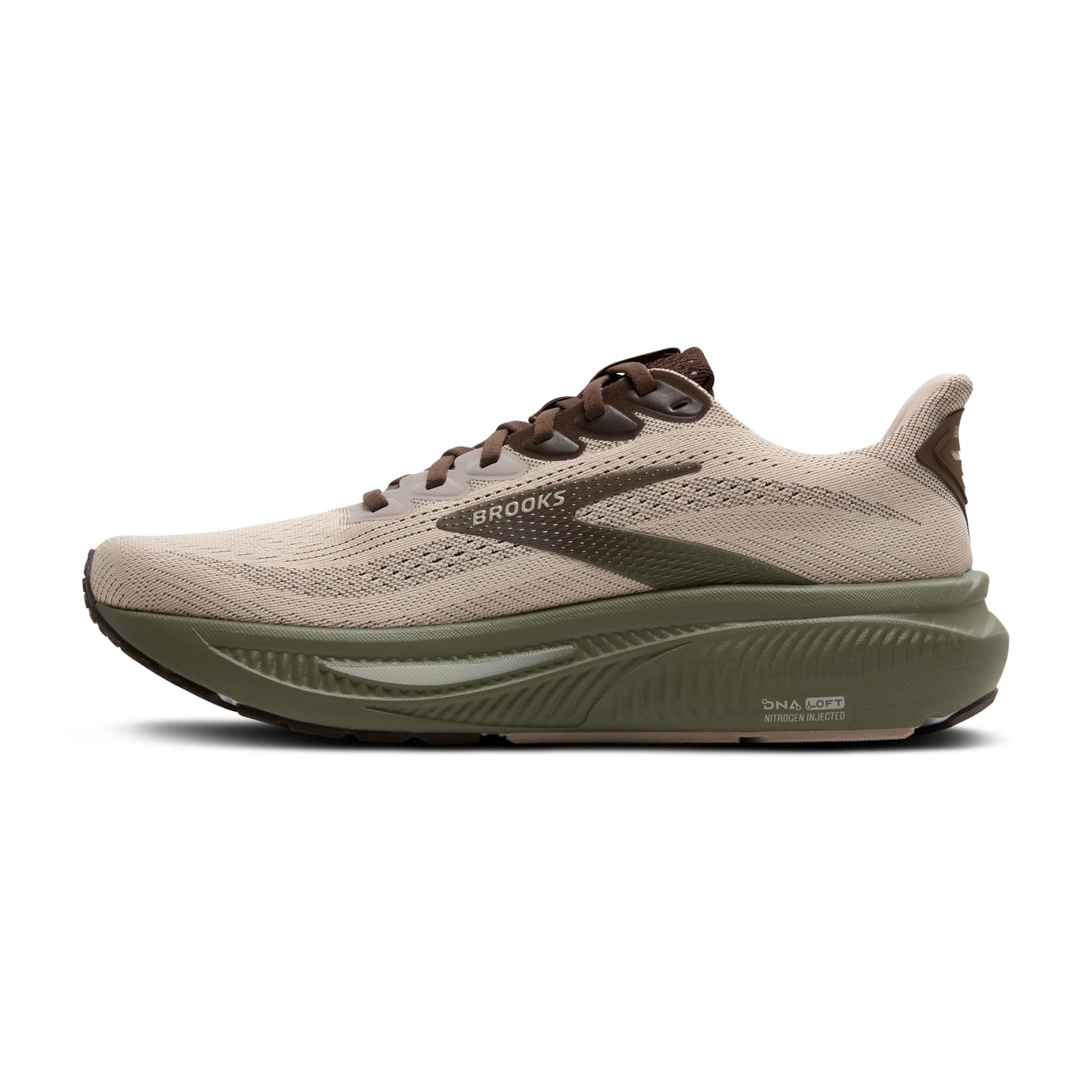 Brooks Men’s Ghost 17 Neutral Running Shoe - Chateau Gray/Brown/Olive - 10 Medium