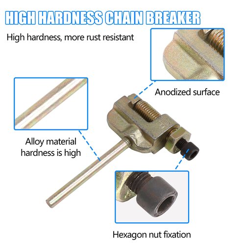 PLAXNS Chain Breaker, 3 Points 06B 06C 35h T8F Chain Tool, Universal for Dirt Pit Bike ATV Quad Go Kart Scooter Motorcycle Bicycle Mountain Electric Bike