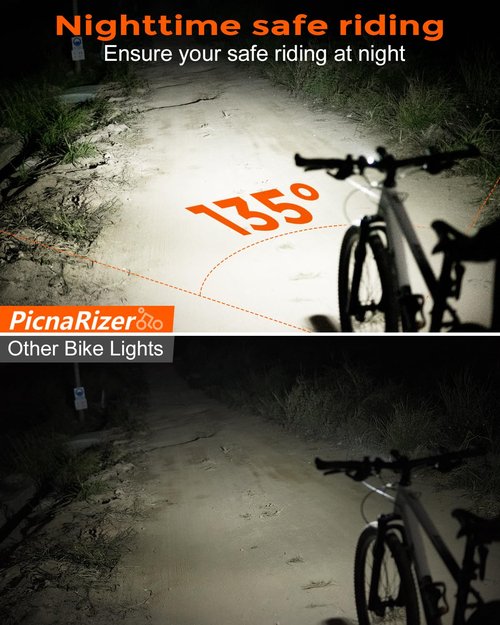 High Lumens Bike Headlight, 2000+ Lumens 6 LED Super Bright Wide Beam for Night Riding, Rechargeable Bicycle Front Light with Handlebar & Underneath 2 Mounts for Road Mountain Bicycle