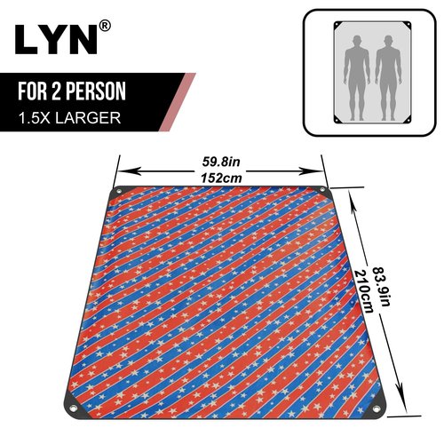 Patriot Edition:LYN All-Weather Heavy Duty Solar Emergency Survival Blanket-Star Spangled,Reflective Space Thermal Infrared-Blocked Insulated from Mylar/Foil for Rescue,Camping,Hiking,Trap,Snow&Pet