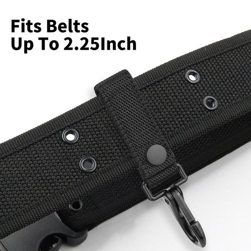 Ullnosoo Heavy Duty Belt Keeper Keychain Belt Clip, 2 Pack Key Ring Holder for Duty Belt, Nylon Molle Strap with Metal Snap for Up to 2¼" Wide Belt