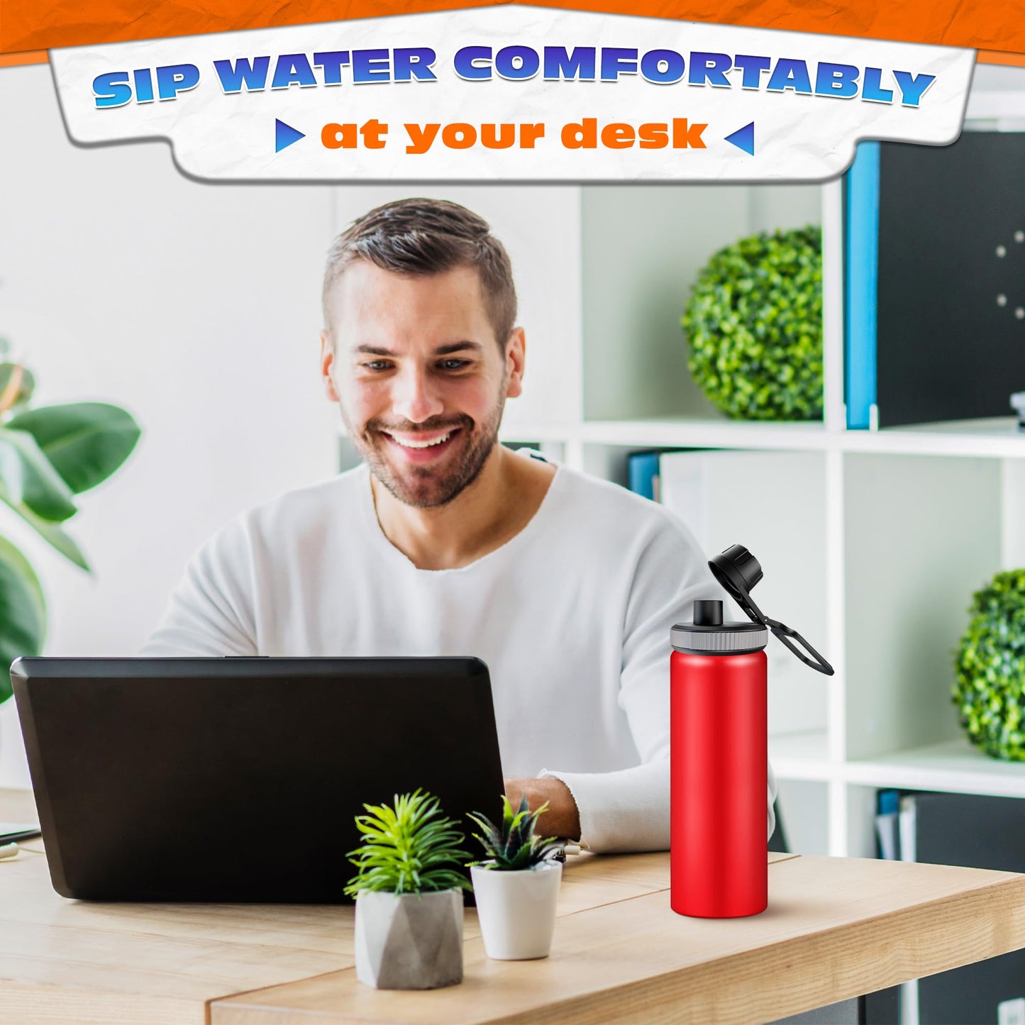 3 Pcs Thermoflask Lid Replacement – Hydro Flask Lid Replacement for Wide Mouth 12 oz, 14 oz, 18 oz, 32 oz, 40 oz, 64 oz – Leak-Proof, Comfortable Grip, Easy Use, and Durable Food-Grade Plastic