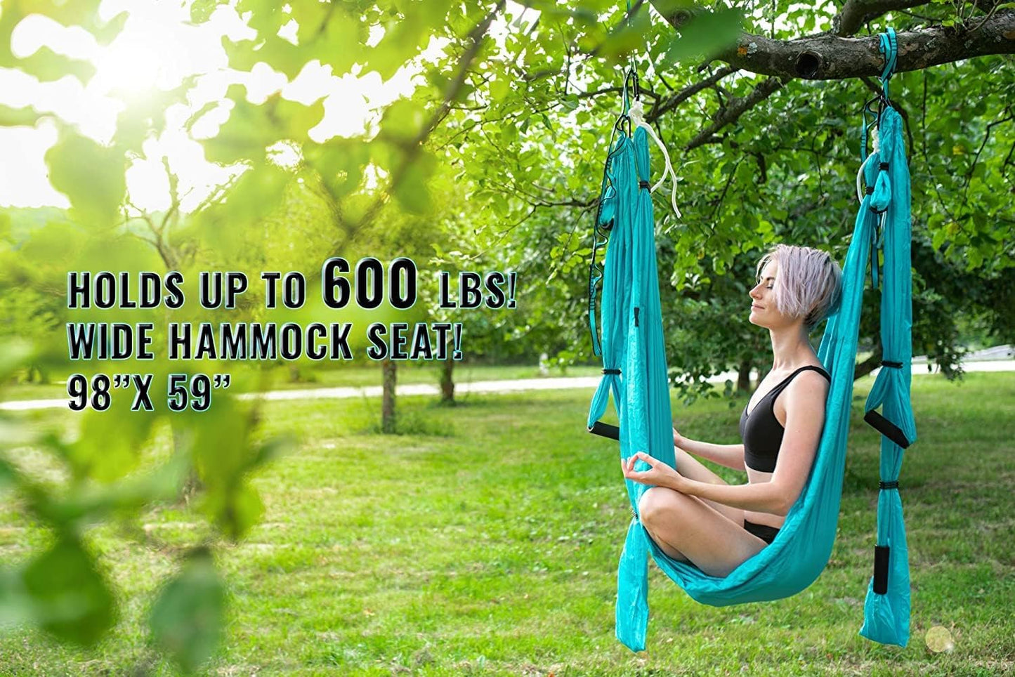 Aerial Yoga Swing Set - Hammock Hanging Swing - Sling Inversion Fly Kit - Antigravity Yoga Sling - Suspension Trapeze