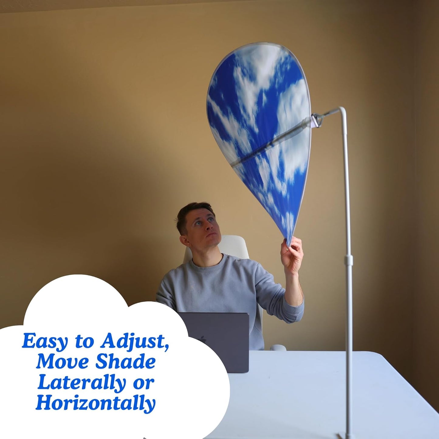Office Cubicle Desk Shade | Relaxing Cloud Design & Easy Assembly | Office Desk Shade for Cubicle & Light Blocker | Overhead Light Shield & Cover to Block Sun or Indoor Ceiling Lights | Cubicle Shade