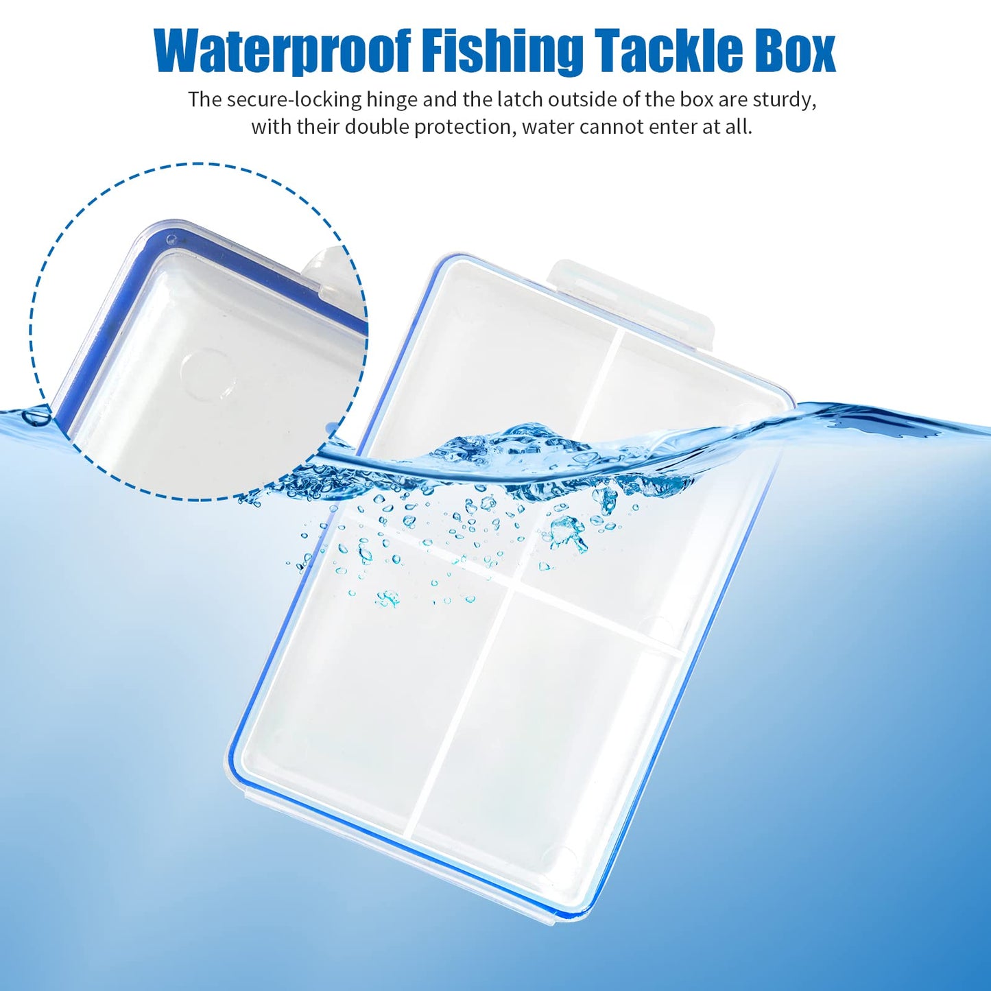 4 Pcs Mini Waterproof Tackle Organizer - Small Fly Fishing Box with Dividers for Hooks, Flies, Beads & Lures