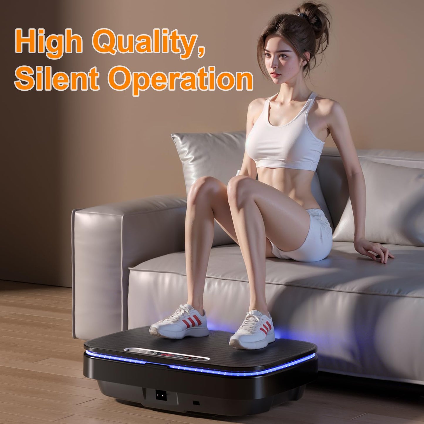APUOCE Vibration Plate Exercise Machine, Lymphatic Drainage Machine for Home Fitness, Whole Body Workout Power Vibrate Fitness Platform for Weight Loss & Shaping