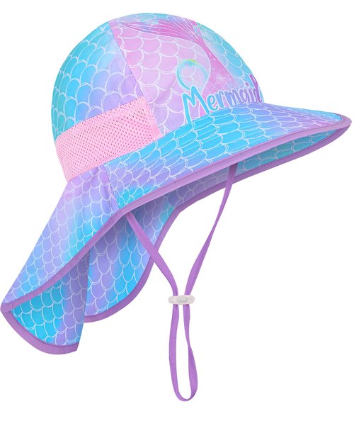 Sun Hat for Kids Anti-UV Girls Boys Sun Hats Wide Brim UPF 50+ Sun Protection Beach Hat with Adjustable Chin Strap