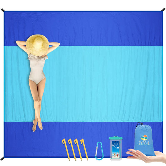 BYDOLL Nylon Beach Blanket Oversized Lightweight Soft and Durable Material,Waterproof Sandproof Quick Drying Beach Blanket