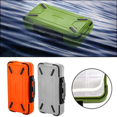 ZENFUN 3 Packs Fishing Lure Box, Fishing Tackle Box, Fishing Tackle Storage Trays, Bait Storage Case, Accessory Boxes, Thicker Plastic, Waterproof and Airtight(Orange, Green, Grey)
