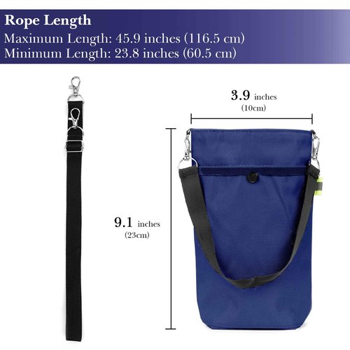 Linkidea Water Bottle Carrier Compatible with YETI Rambler Bottle 18oz/26oz, Owala FreeSip 24oz, Waterbottle Sling Bag Holder with Shoulder Strap, Navy Blue