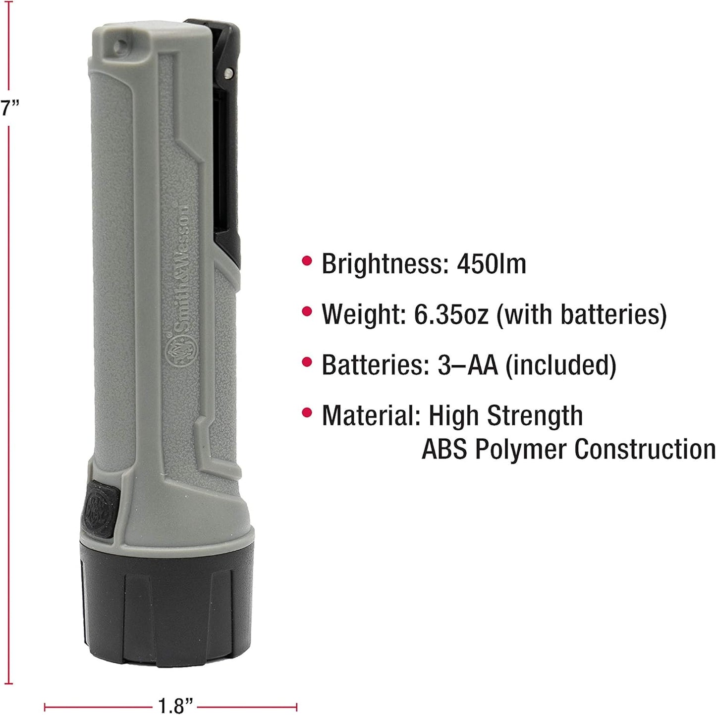 Smith & Wesson Night Guard Pro Series Flashlights with 3 Modes, Spring Clip, Waterproof Construction and Memory Retention for Survival, Hunting and Outdoor