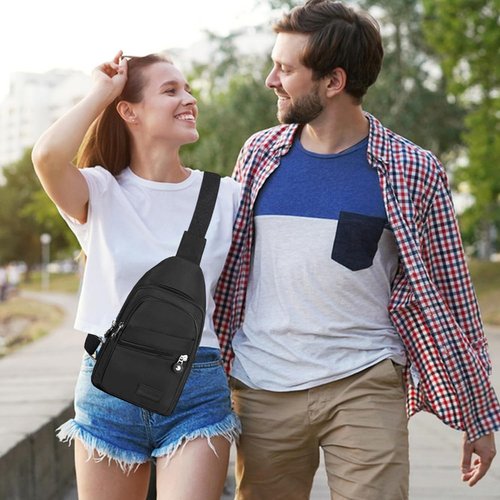 Small Sling Bag Cross Body Bag Sling Backpack Crossbody Fanny Pack for Women - Black