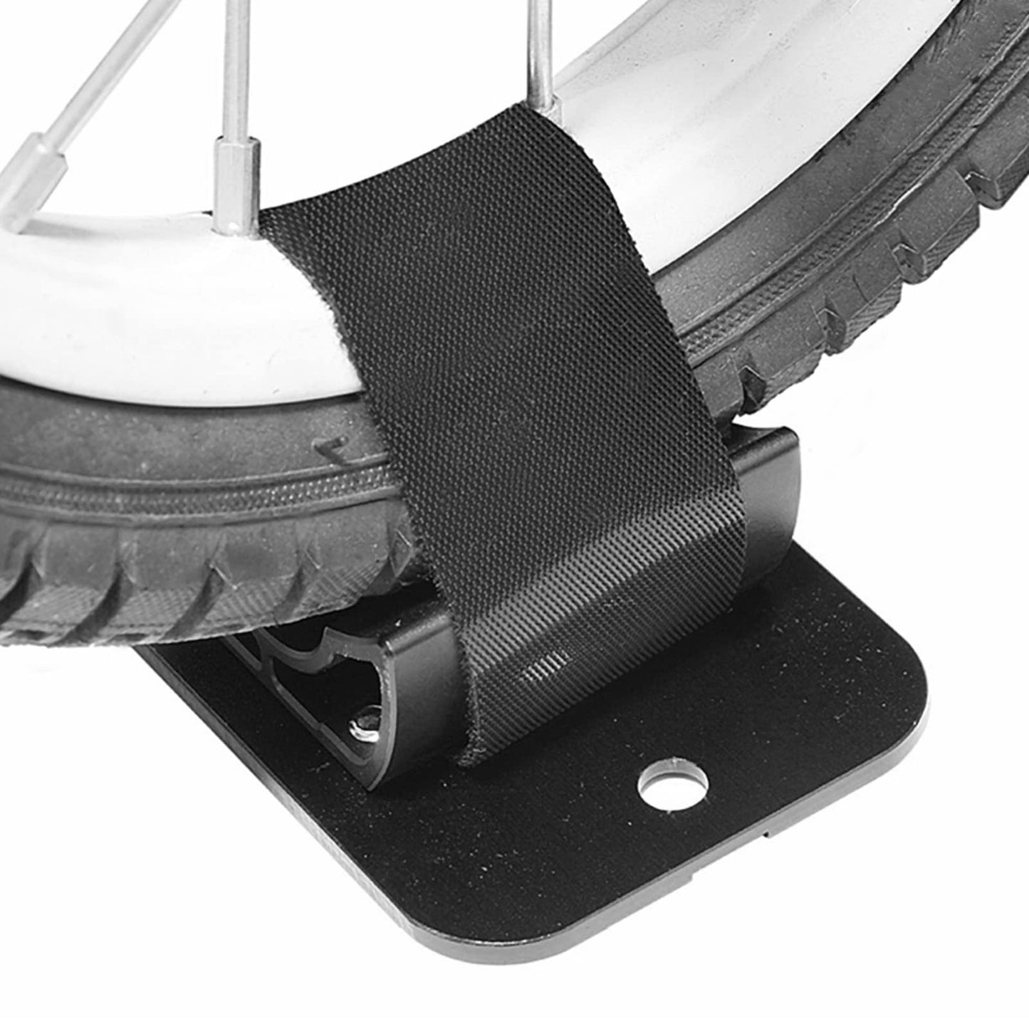 Car Roof Bike Rear Wheel Bracket, Aluminum Alloy Wear Resistant Rooftop Mount Bicycle Holder, Rack Mount, Road Tire Holder Carrier Fits Mountain Bikes, Bicycles EBikes (Black)