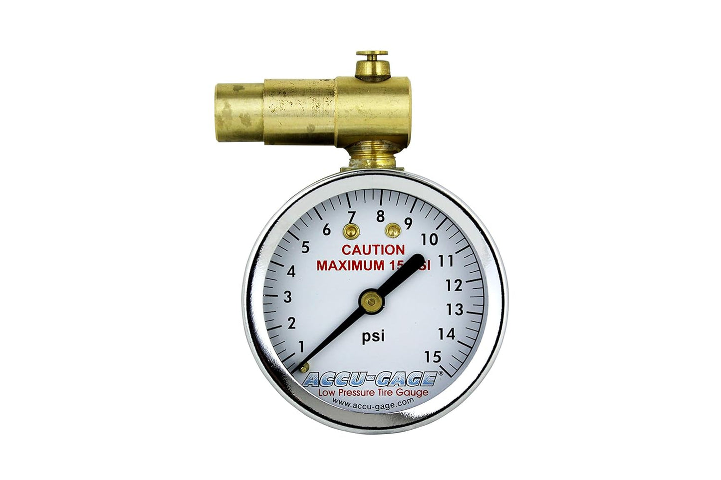 Milton Accu-Gage Presta Valve Bike Tire Pressure Gauge 0-15 PSI with Bleeder Valve