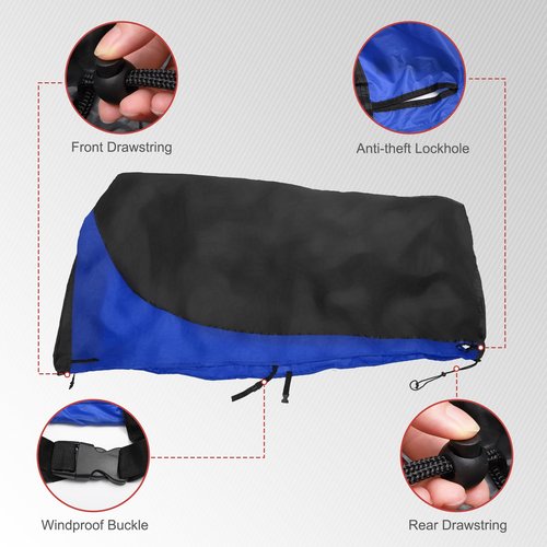 uxcell L Bike Cover Waterproof Bicycle Cover Electric Bike Dust Snow Rain Cover for Mountain Bikes, Road Bike, Beach Cruisers and Mopeds Scooter fit 29 Inch 1 Bike Blue Black