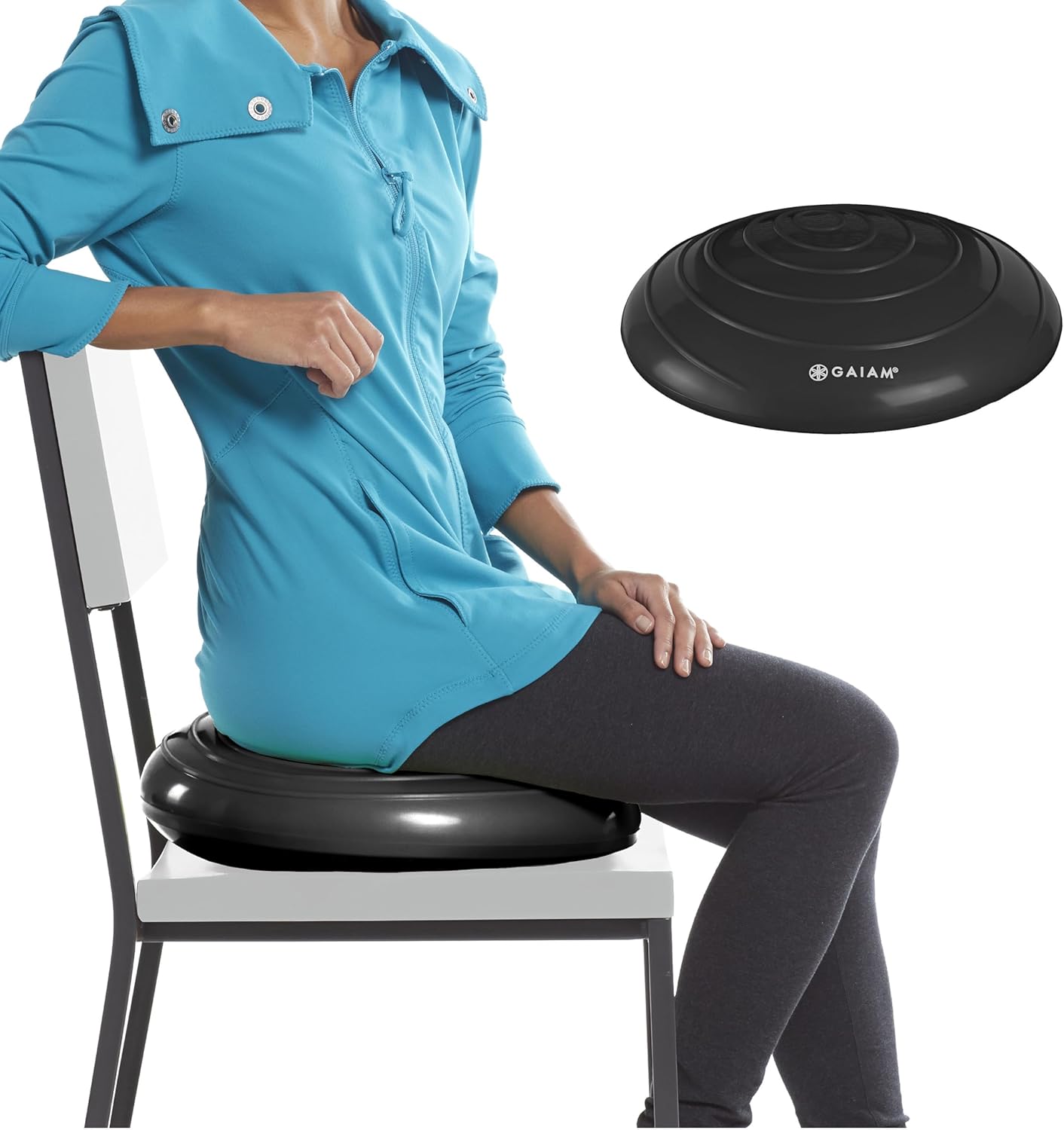 Gaiam Balance Disc Wobble Cushion Stability Core Trainer for Home or Office Desk Chair & Kids Alternative Classroom Sensory Wiggle Seat