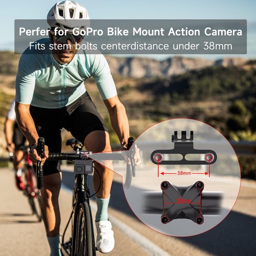 Out Front Camera Mount for GoPro Bicycle Holder for Cycling Lamp ( Black)