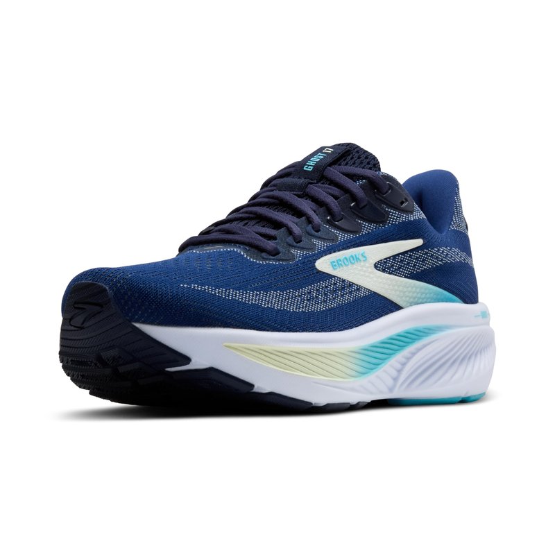 Brooks Women’s Ghost 17 Neutral Running Shoe - Navy/Green/Turquoise - 5.5 Medium