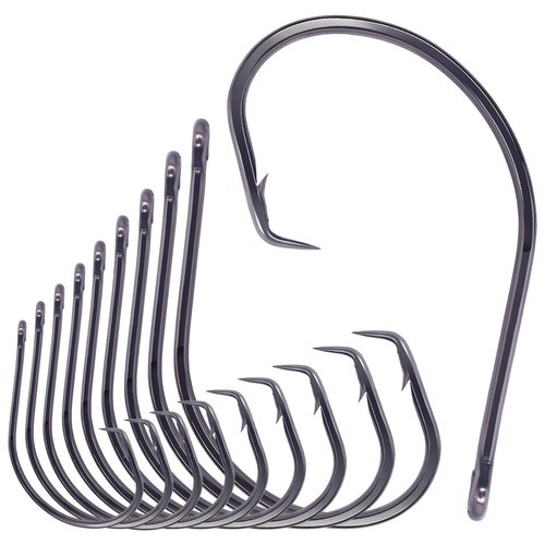 XFISHMAN-Inline-Circle-Hooks-Saltwater-Freshwater-for-Catfish-Tuna-Bass-Octopus-Hooks-Big-Hook-Fishing 50 Pack (Black, 2/0 50-Pack)