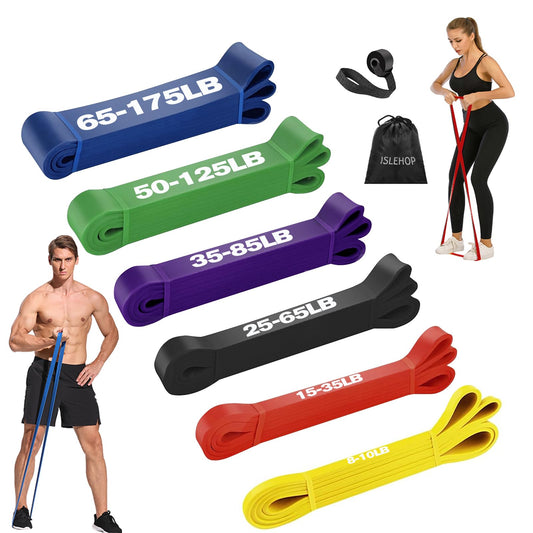 ISLEHOP Pull Up Assistance Bands, 6PCS Heavy Duty Resistance Bands Set for Work Out at Home, Exercise Stretch Band for Muscle Training, Physical Therapy, Fitness for Men, Women