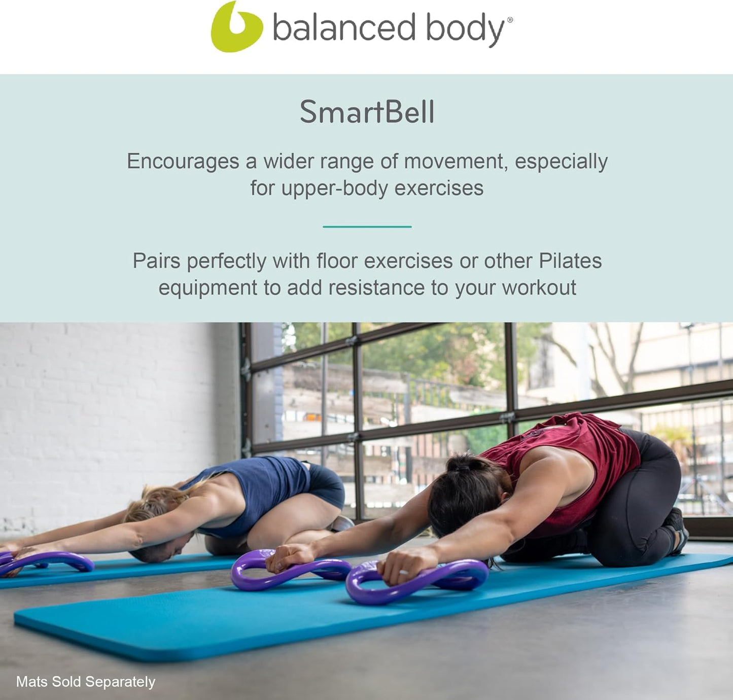 SmartBell Ergonomic Pilates Dumbbell - Two-Handed Exercise Weight for Home Gym
