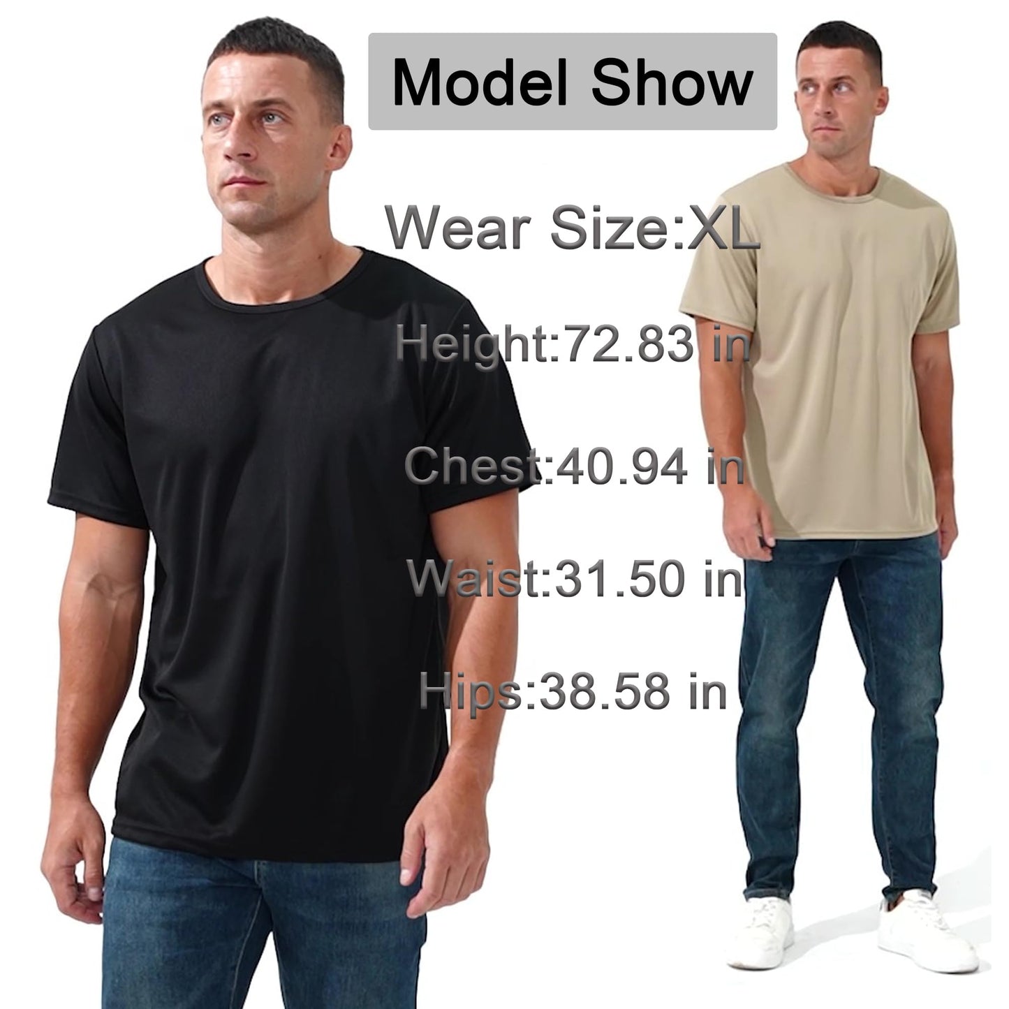 Men’s Running Gym Workout Short Sleeve Dry Fit Moisture Wicking Crew Neck T Shirts Athletic Sport Tee Tops 12 Pack-L-Black