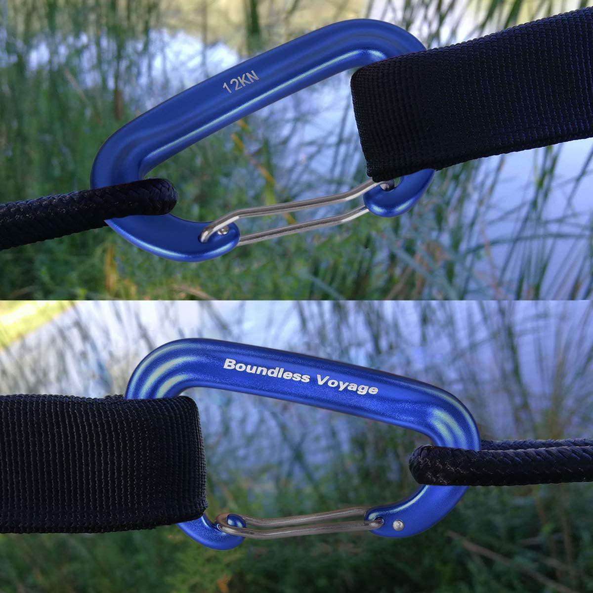 iBasingo Aluminum Alloy Carabiner Clips 12KN Keychain BV1026