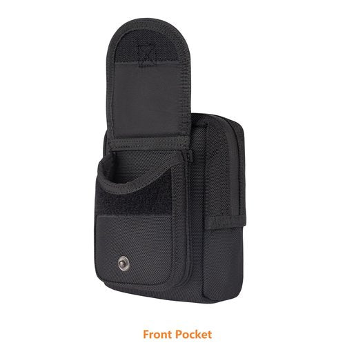 TACNEX Duty Belt Pouch Compact Waist Cellphone Bag Heavy Duty Nylon Tactical Utility Gear Gadget Tool EDC Pouches for Police Law Enforcement Security Officer (Flap with Snap Standard Size)